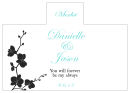 Personalized Summer Orchid Rectangle Wine Wedding Label 4.25x3